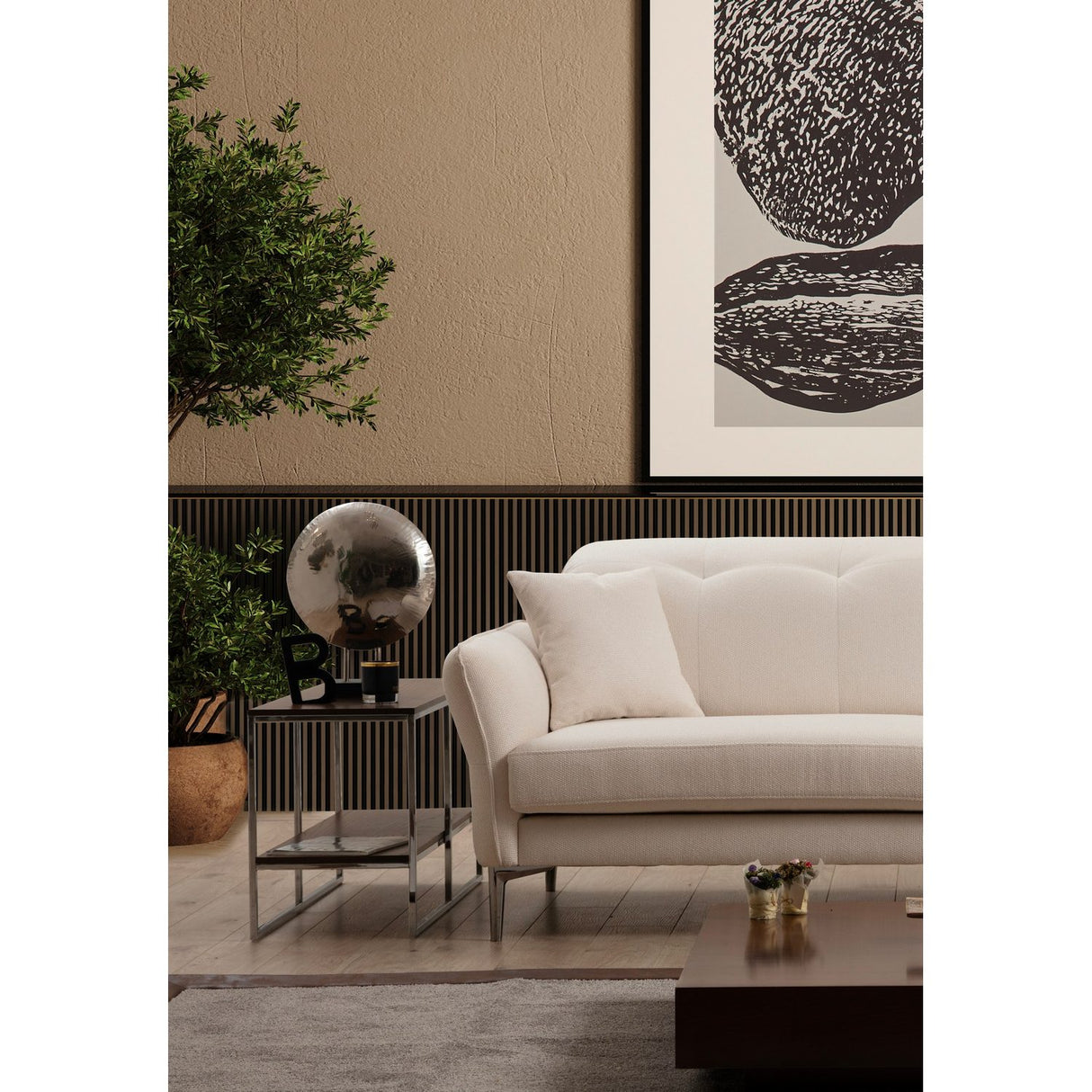 Muscat (230 x 100 x 96 cm) Vit 3-sitssoffa