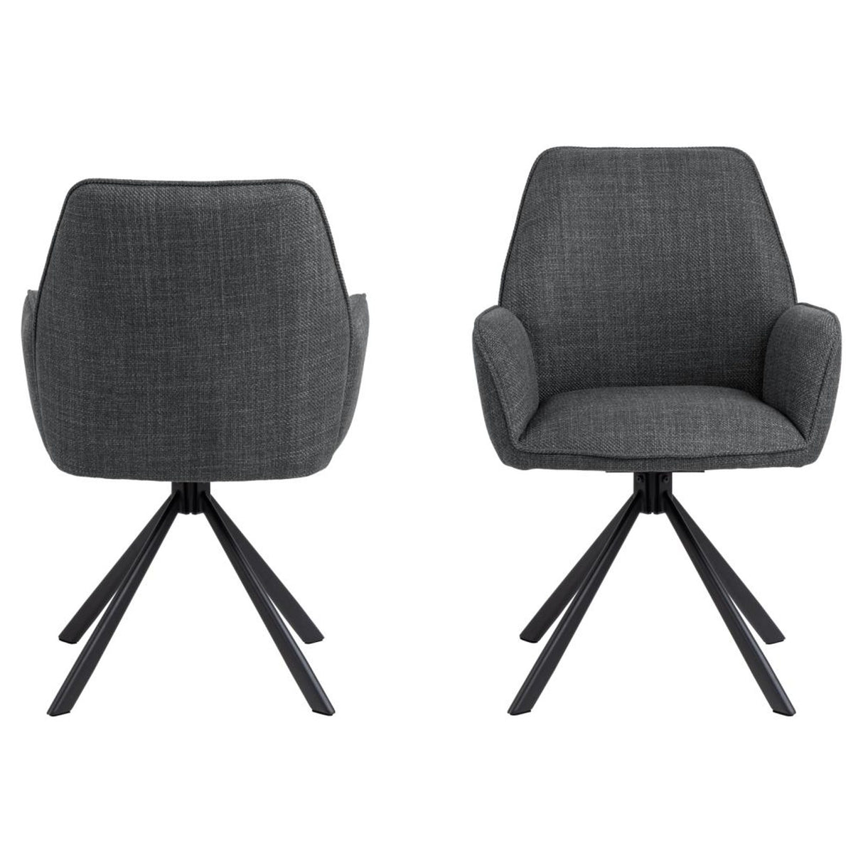 Bayonne Karmstol Basel tyg Mörkgrå