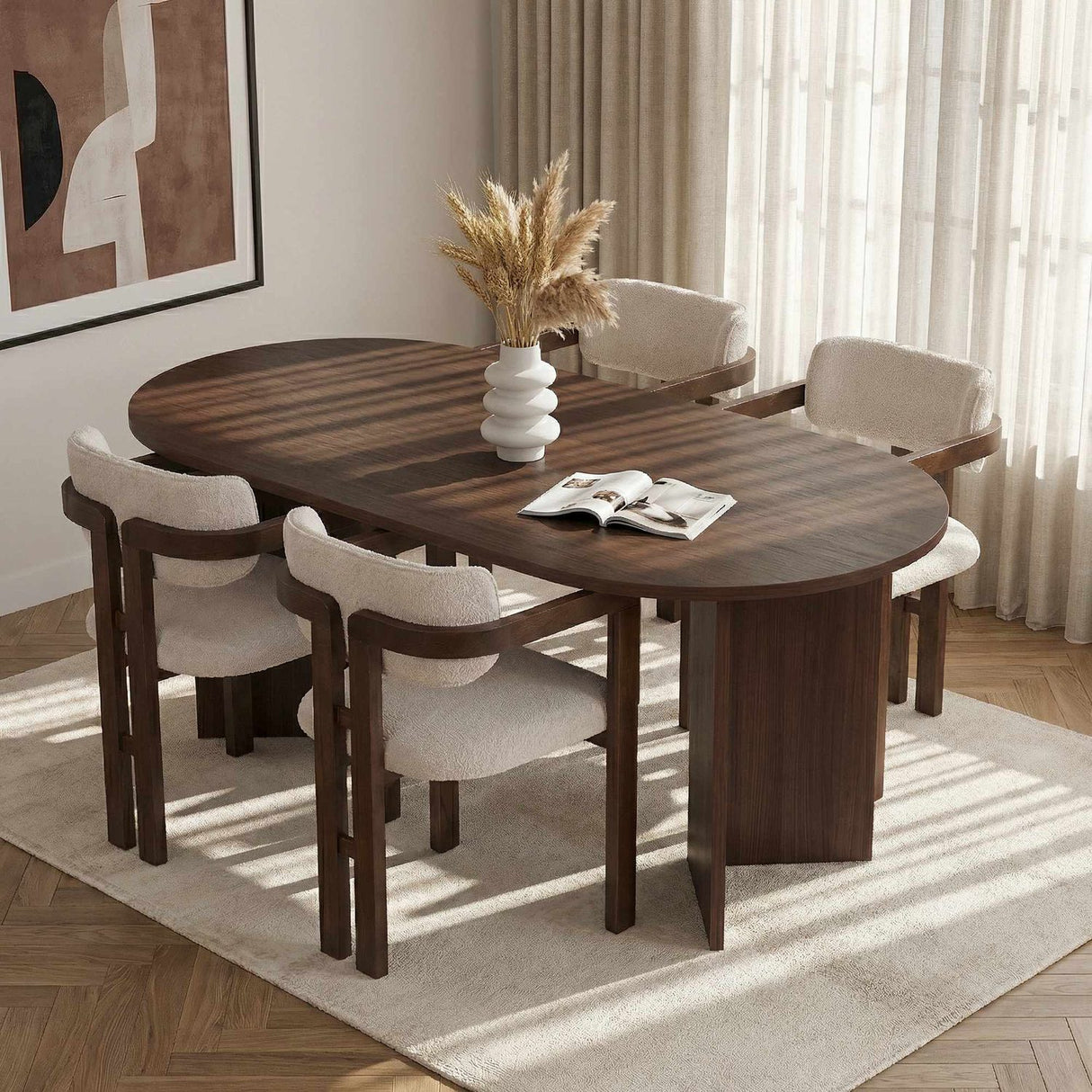 Claudina Matgrupp Walnut, Dark Walnut, White