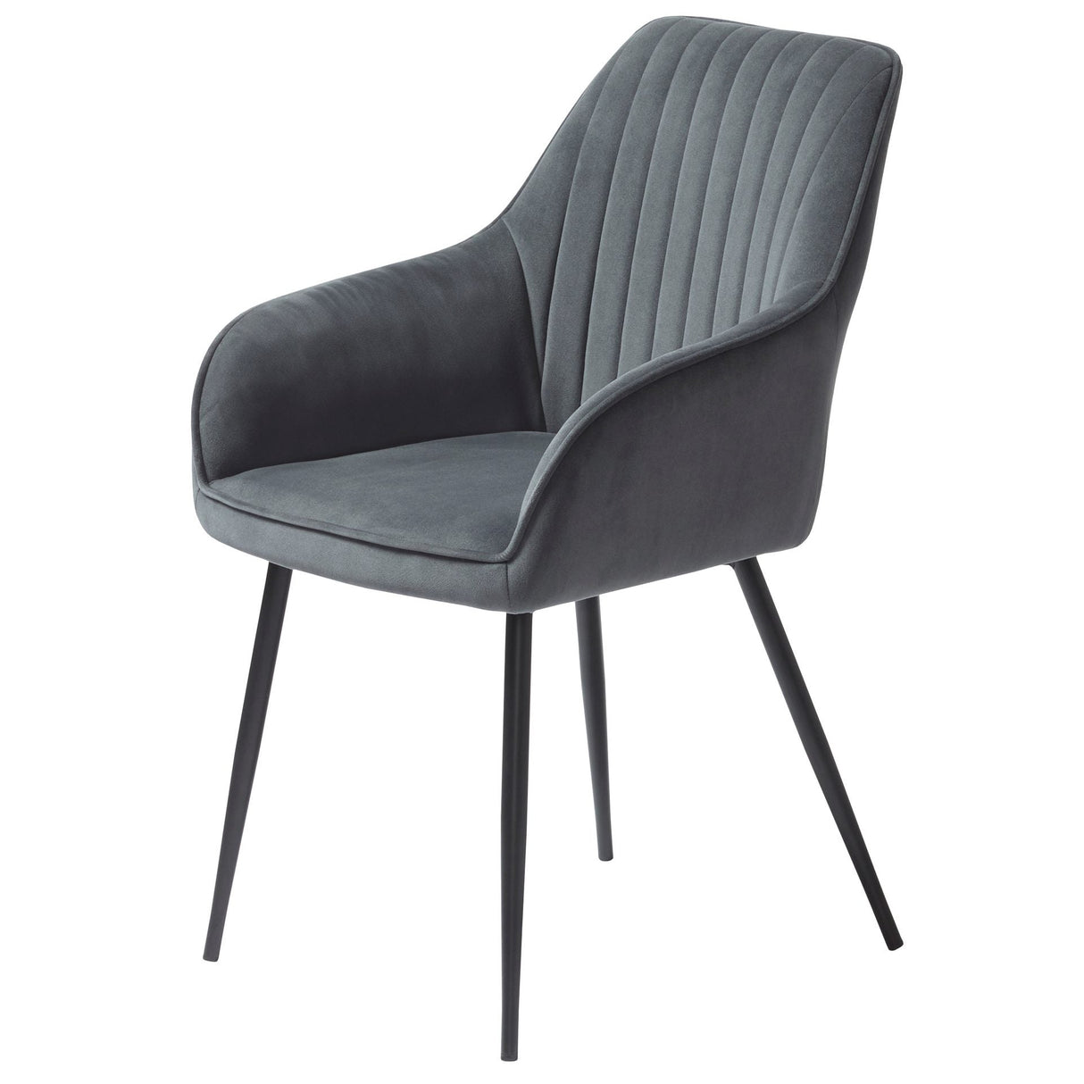 Cubo Stol Randig Mörkgrå sammet