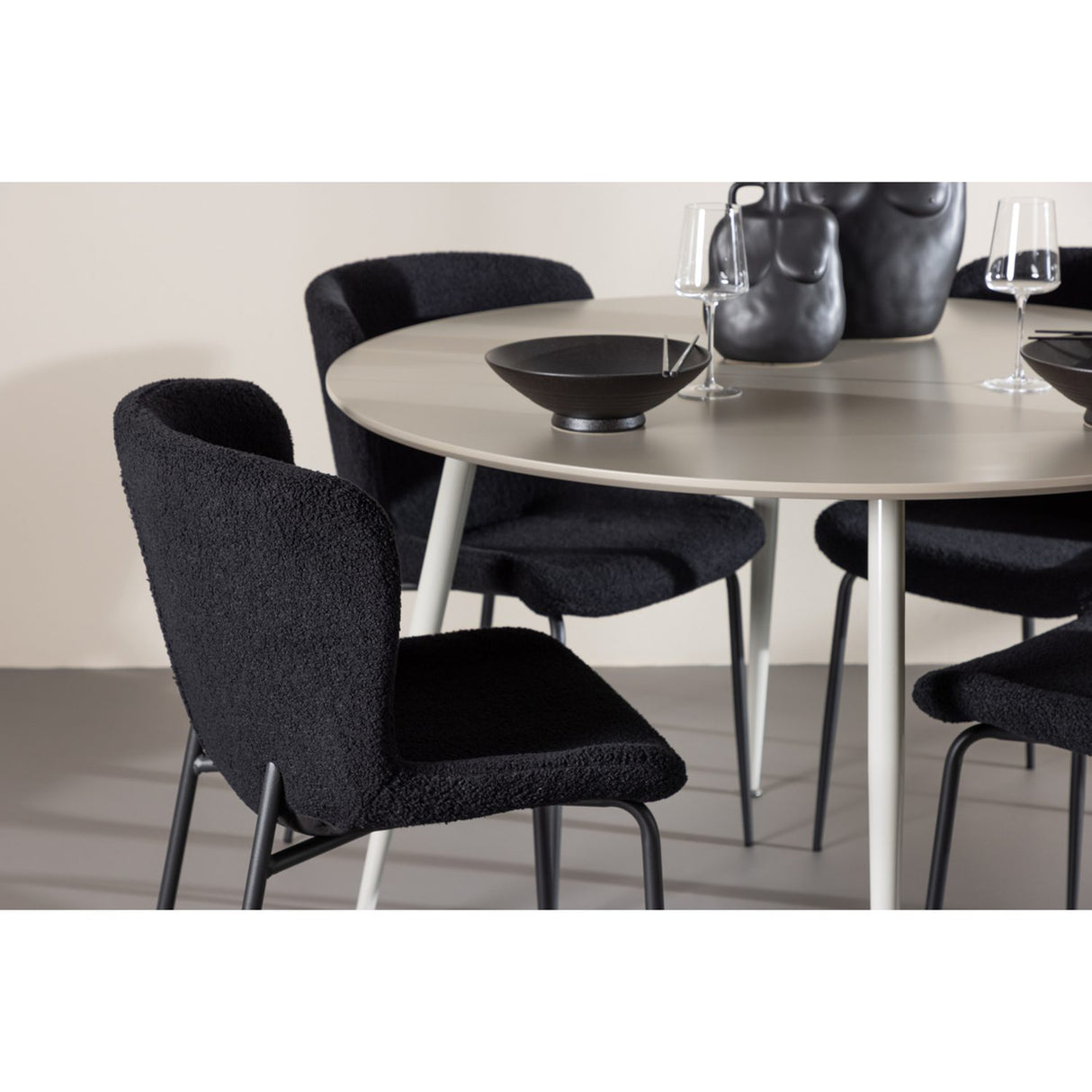 Plaza, Modesto Rund matgrupp Svart, Beige, ⌀120