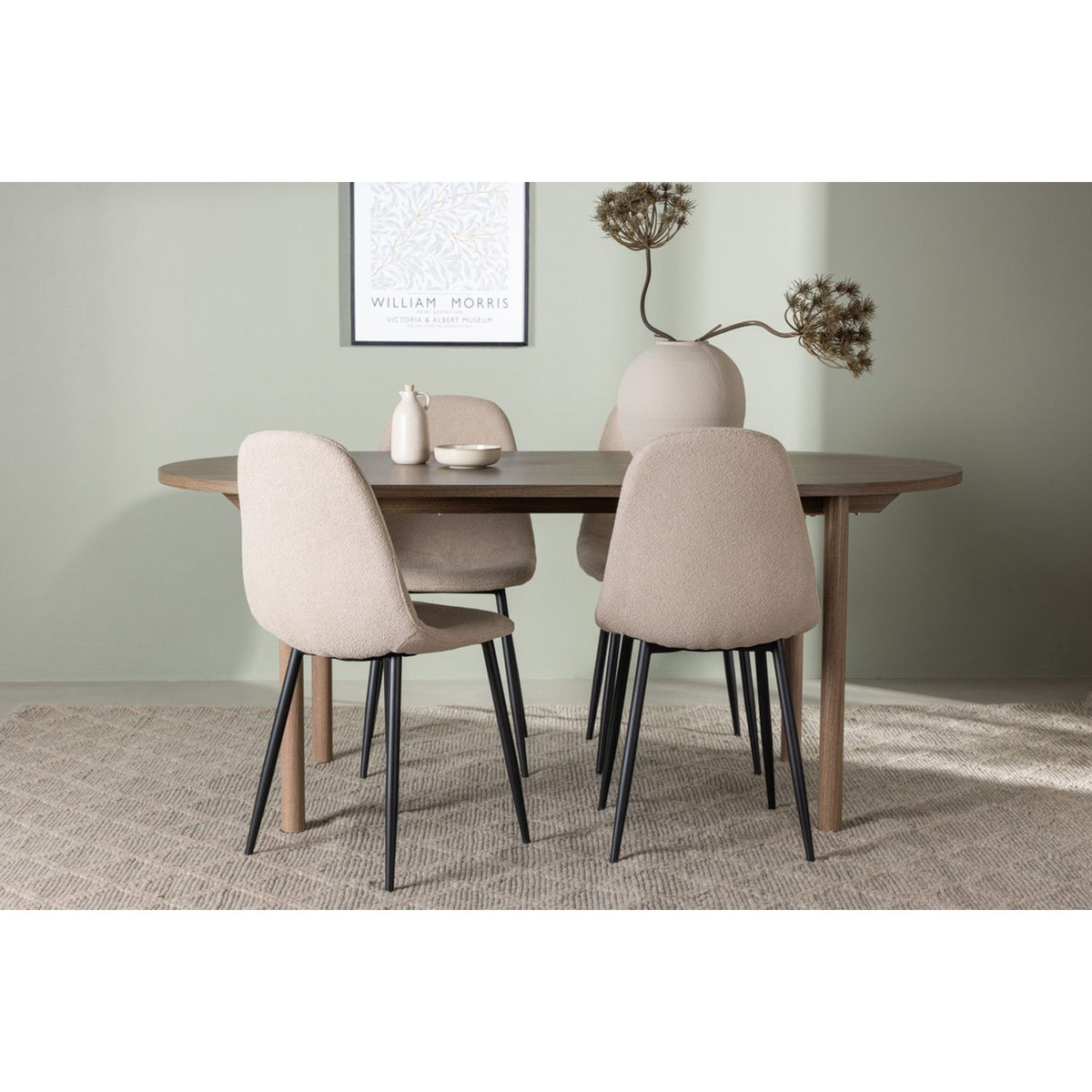 Andy, Polar Oval matgrupp Beige,Svart, Natur, 180 x 90