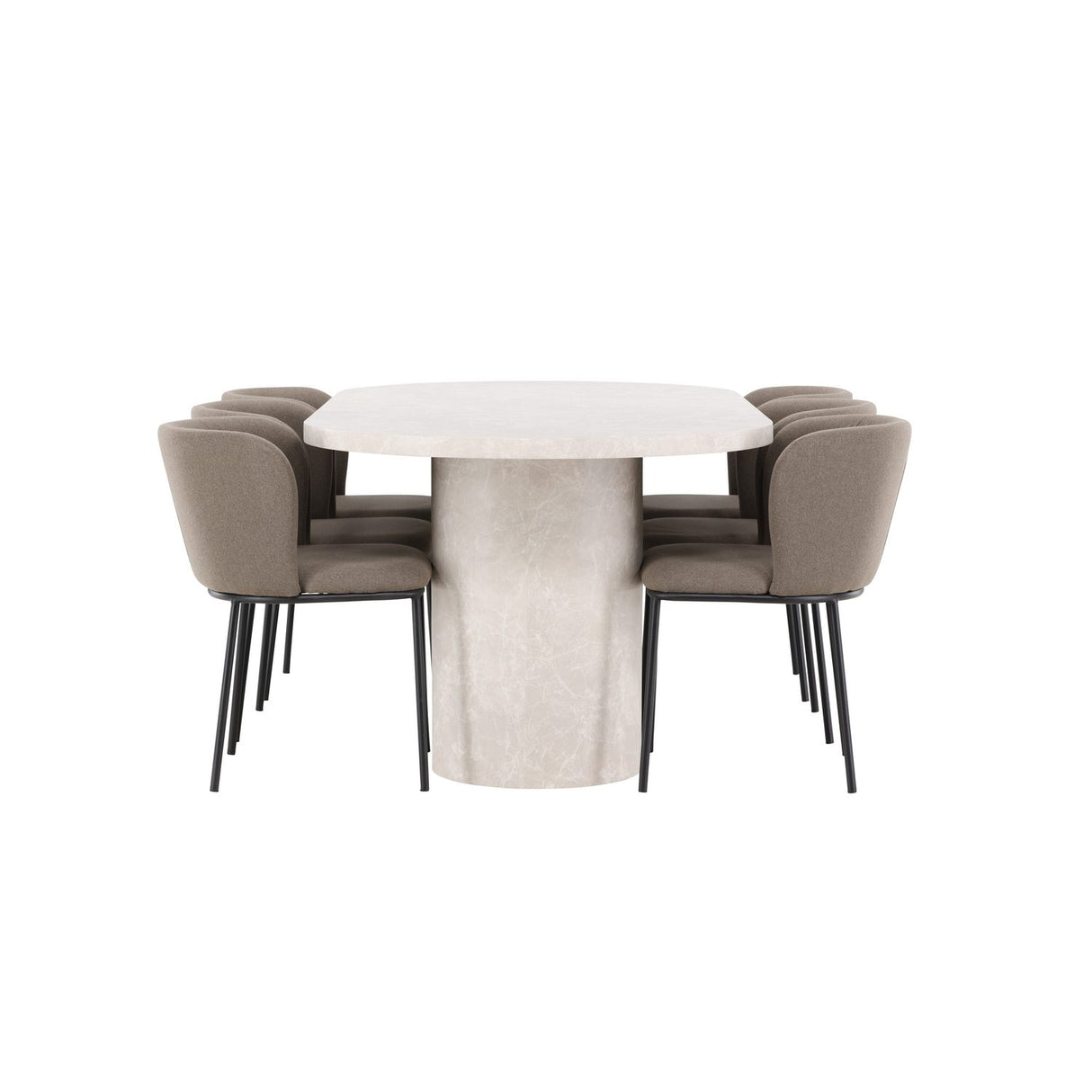 Narvik, Edina Oval matgrupp Svart,Brun, Beige, 200 x 100