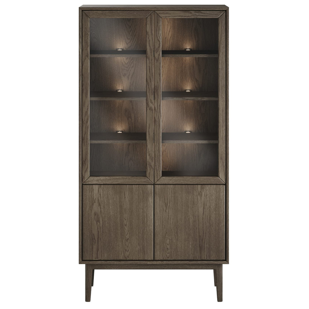 Broholm Solid Vitrinskåp 100x197 cm Rökoljad Ek