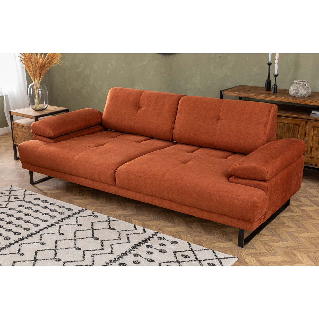 Quito (239 x 99 x 83 cm) 3-sits bäddsoffa Orange