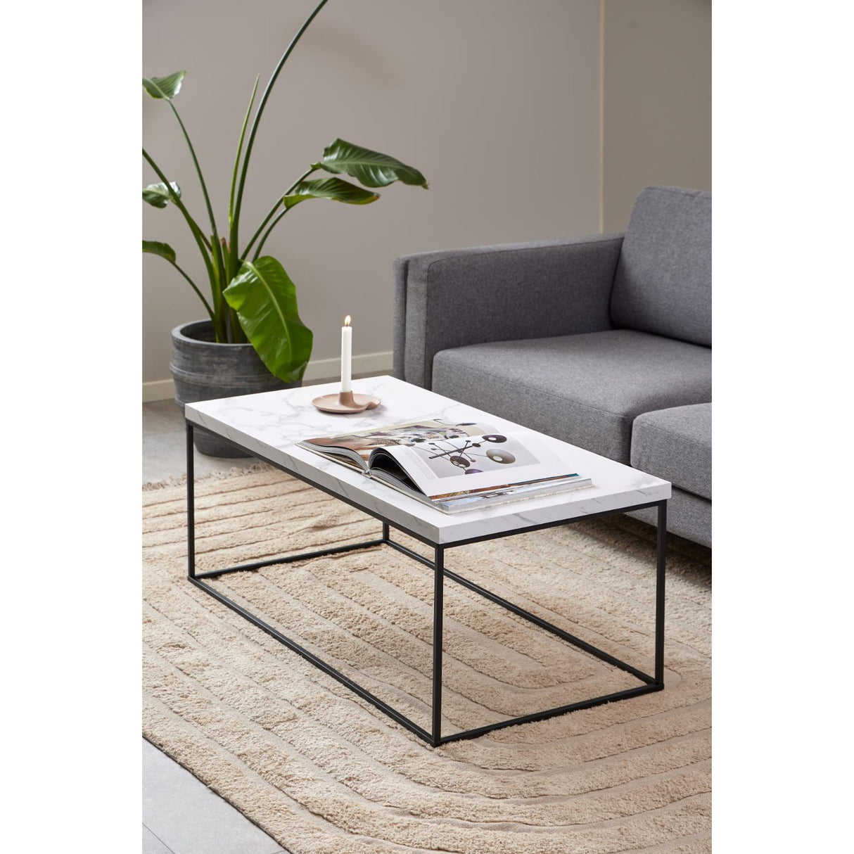 Vesterbro Soffbord 110x55 cm Vit Carrara