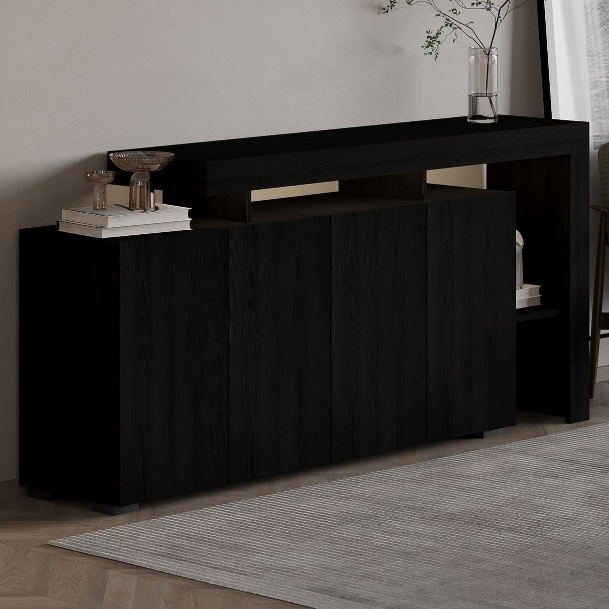 Cork (170 x 80 x 35 cm) Konsolbord Wood Black