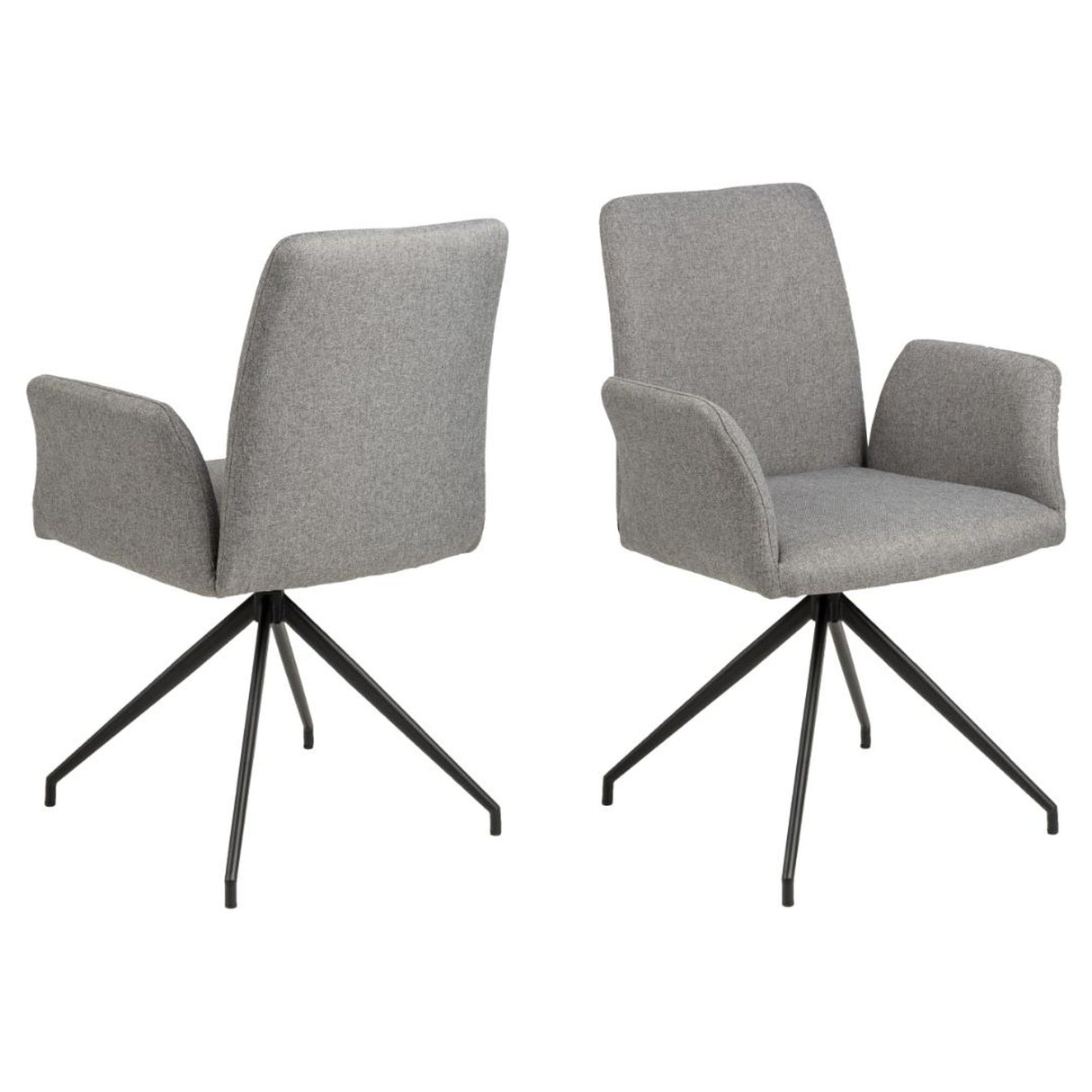 Naya Karmstol Malmo tyg Ljusgrå