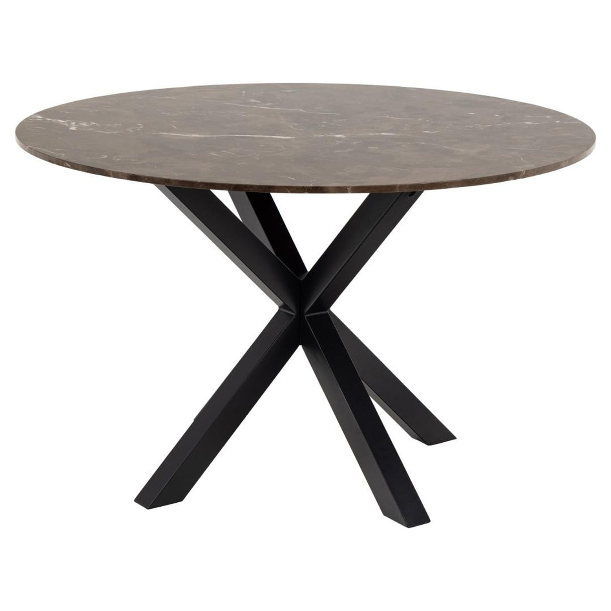 Verdun Matbord Rund 120 cm Brun Marmor