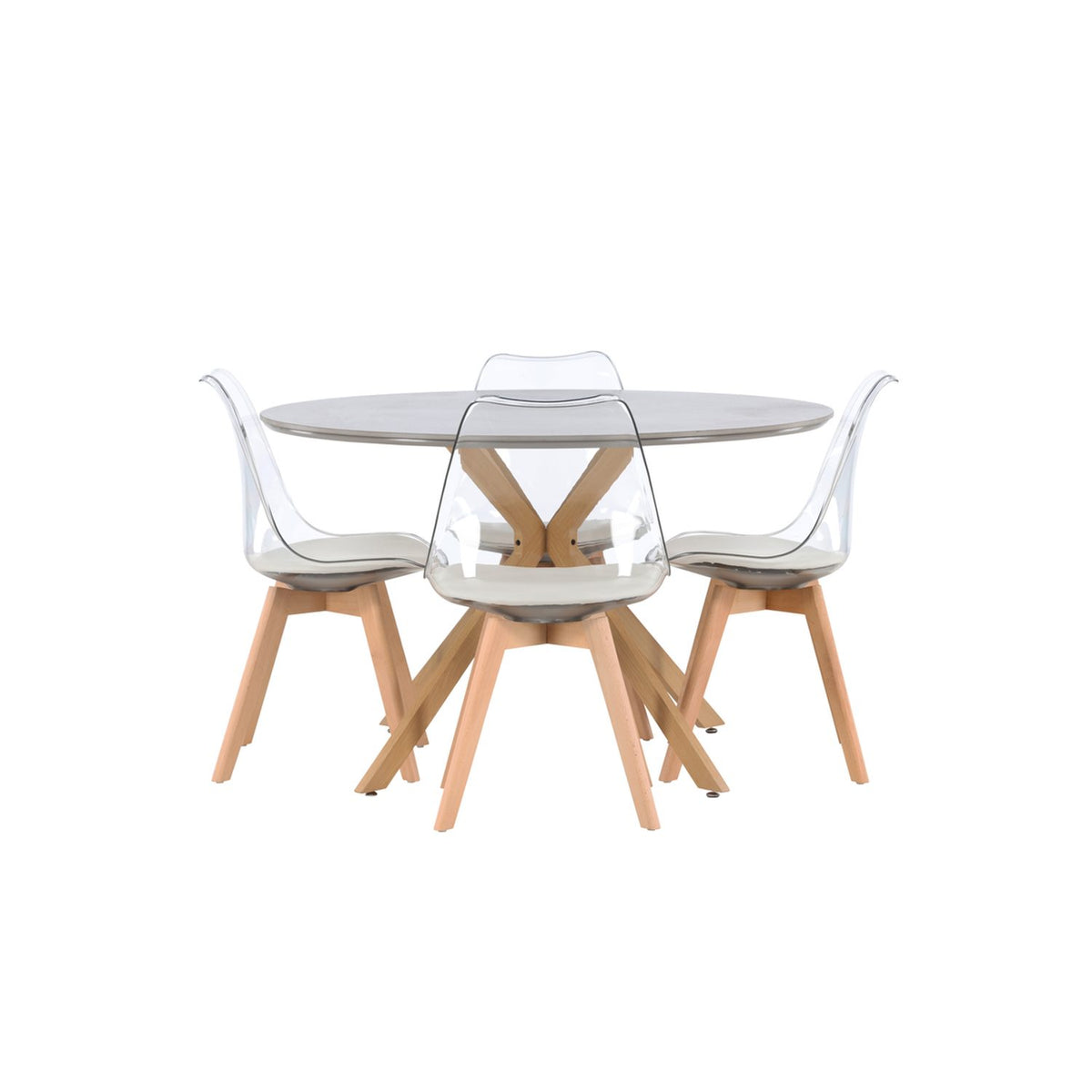Piazza, Edvin Rund matgrupp Natur, Transparent, Vit, Grå, ⌀120