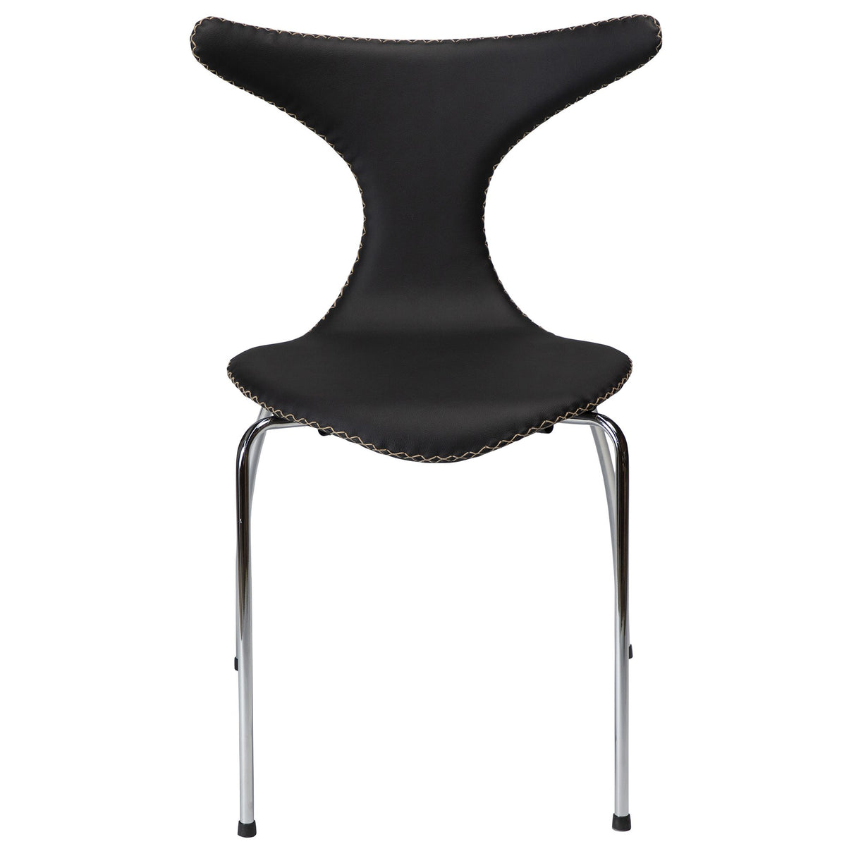 Dolphin Stol Black Leather, Chrome