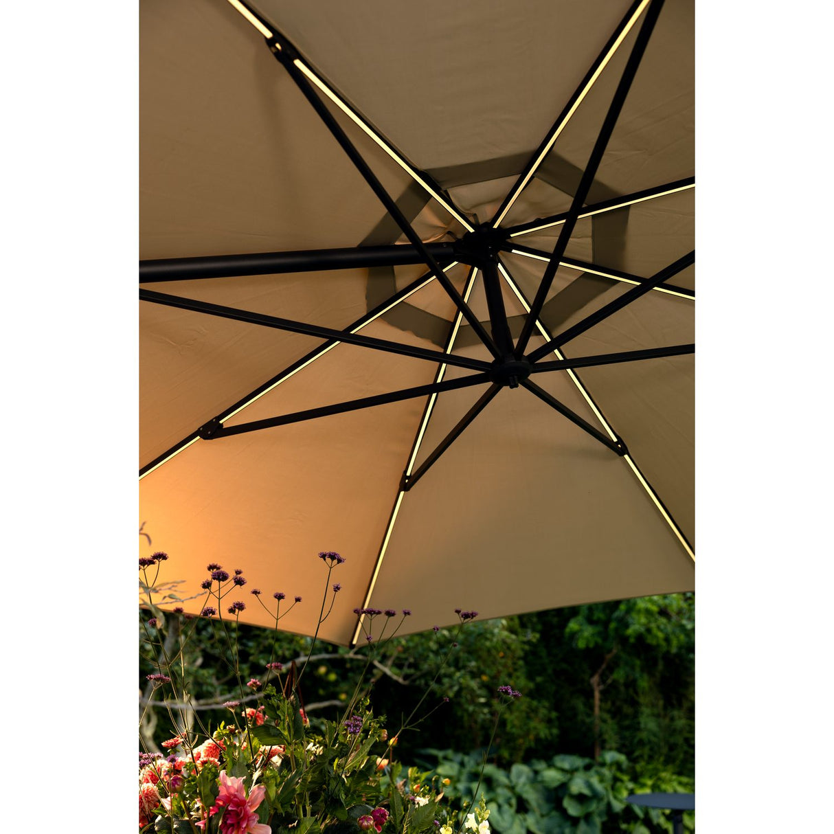 Cilento Frihängande Parasoll Ø350 cm Light Grey/Khaki
