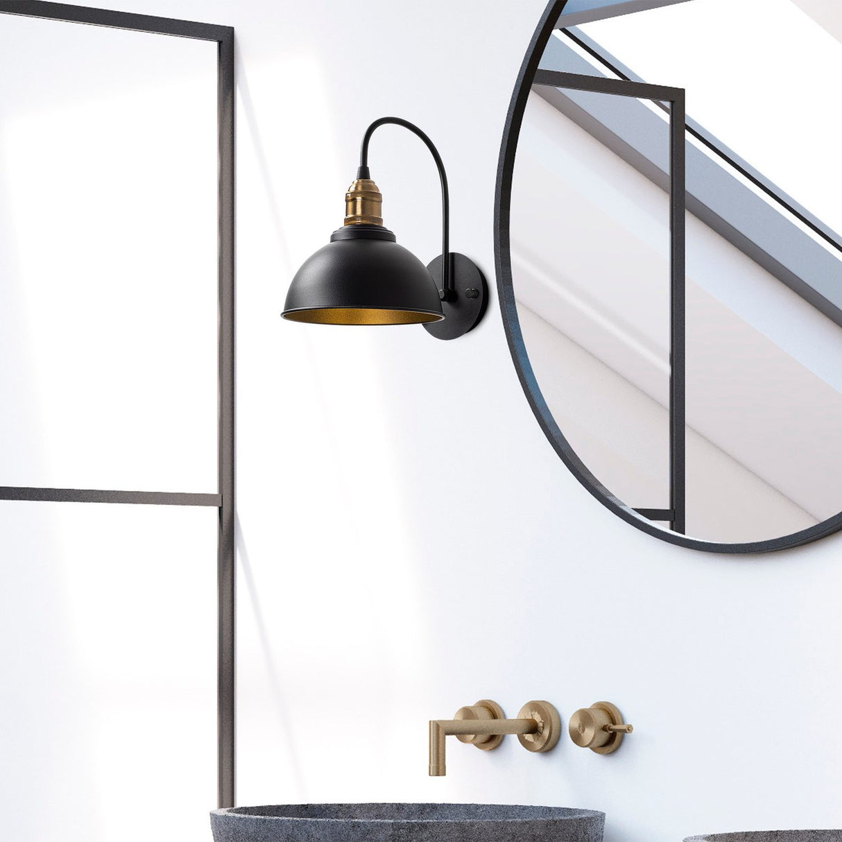 Gama Vägglampa Svart / Antik