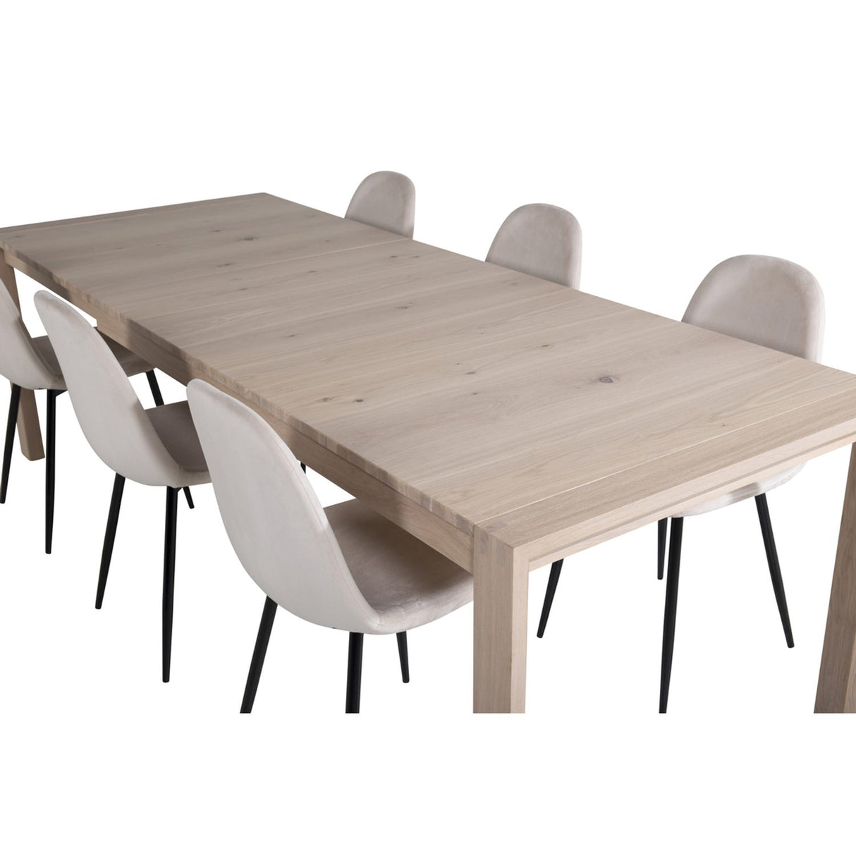 Slider, Polar Rektangulär matgrupp Beige,Svart, Vitlaserad, 170 x 95