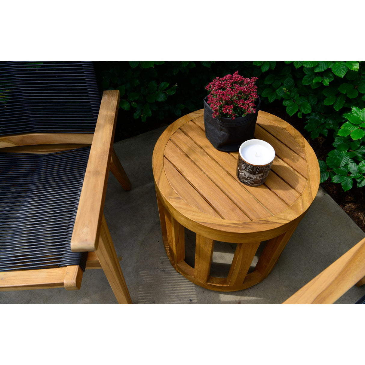 Himmelsnäs Utesidobord Ø50 cm Brun