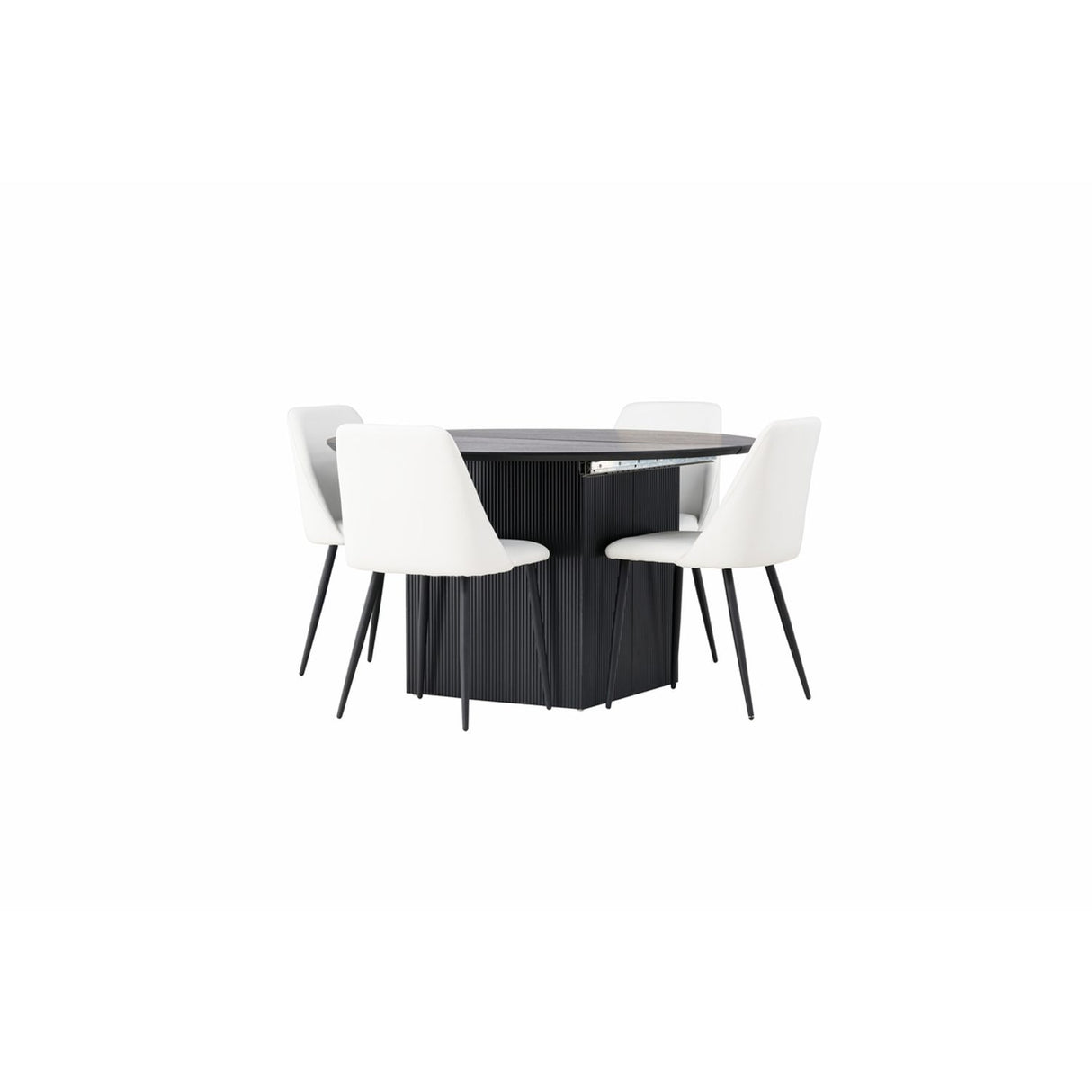Matilda, Night Rund matgrupp Svart,Vit, Svart, ⌀130