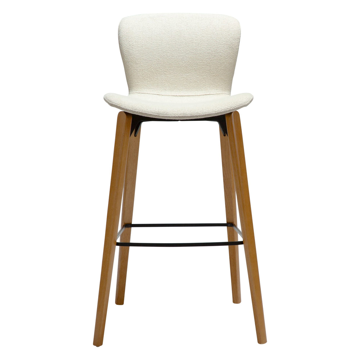 Paragon Barstol Bone White bouclé, Oak