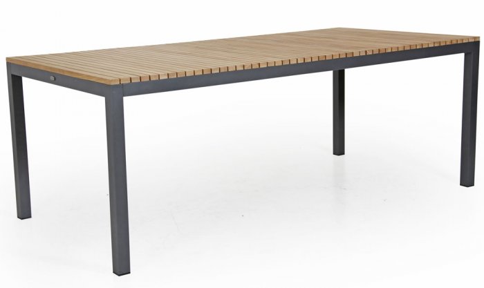 Zalongo Matgrupp Teak/Grå Alu ink 6st Karmstolar
