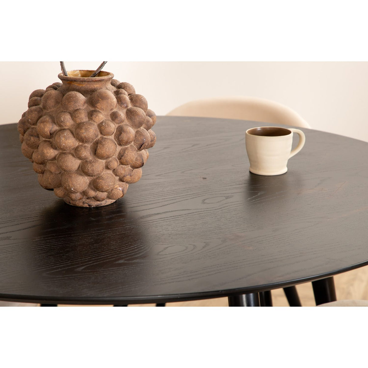 Dipp, Velvet Rund matgrupp Beige, Svart, Svart, ⌀115