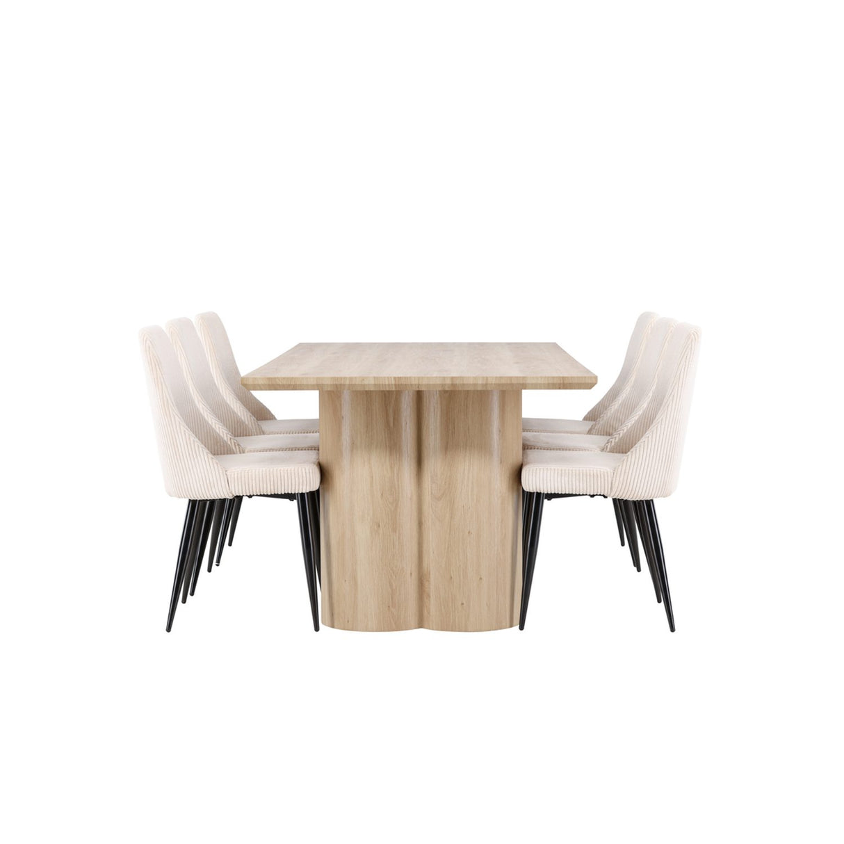 Olivia, Leone Rektangulär matgrupp Beige, Natur, 6st