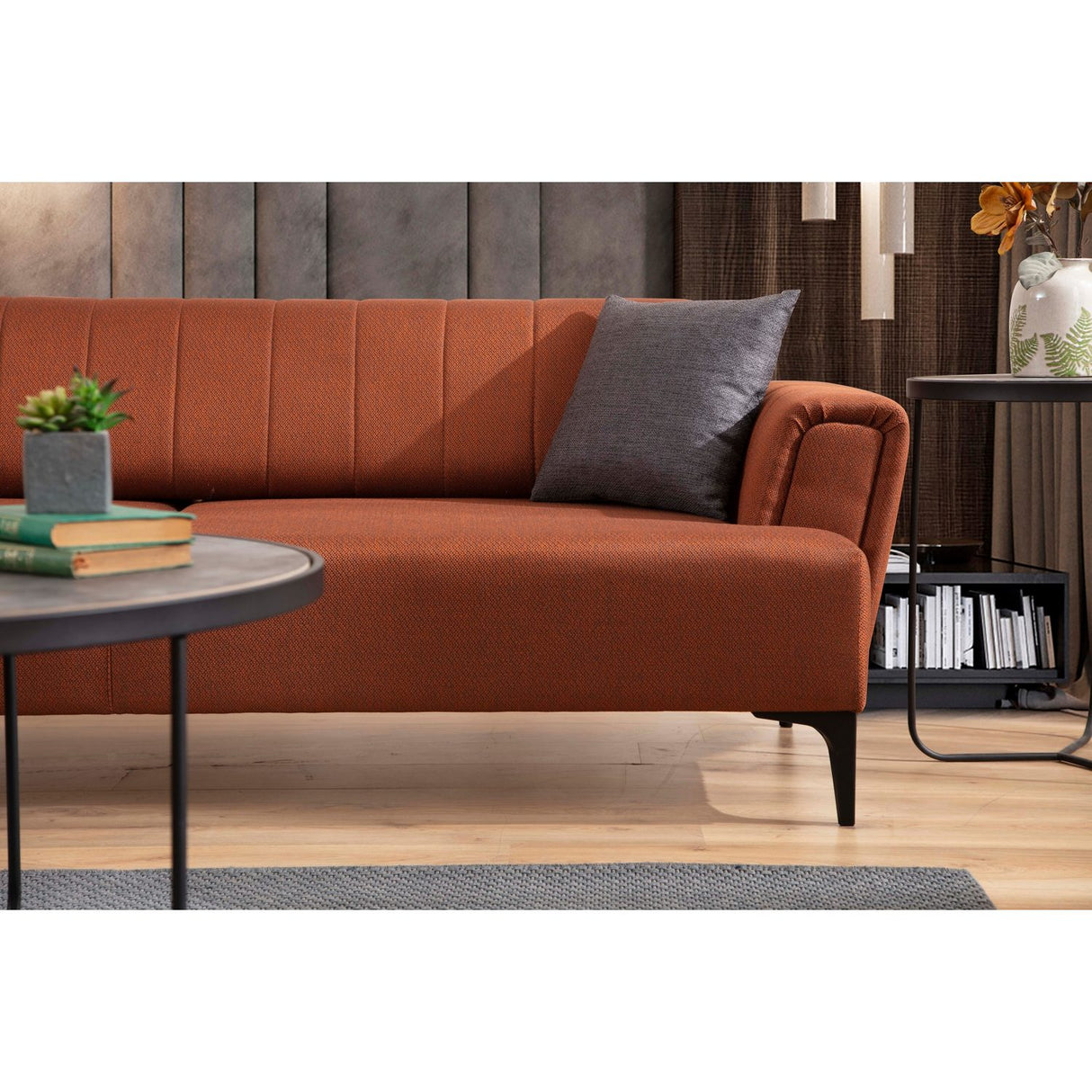 Jakarta (230 x 95 x 77 cm) 3-sits bäddsoffa Kakelröd