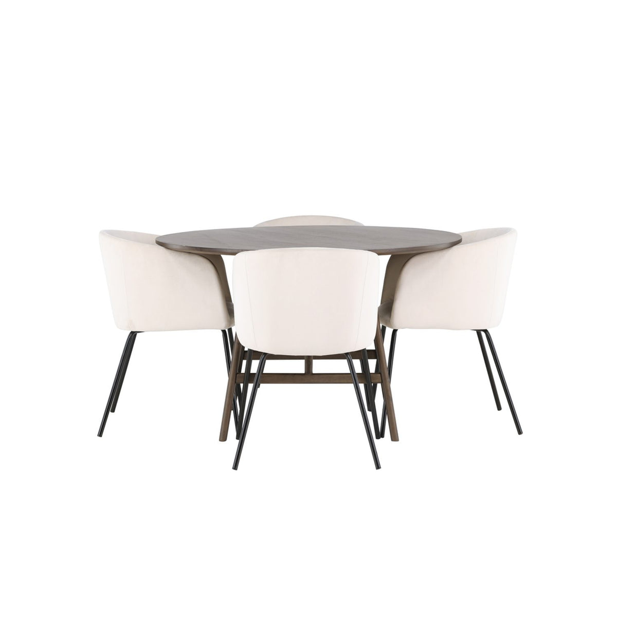 Kaseidon, Berit Rund matgrupp Beige, svart, Mörkbrun, ⌀100