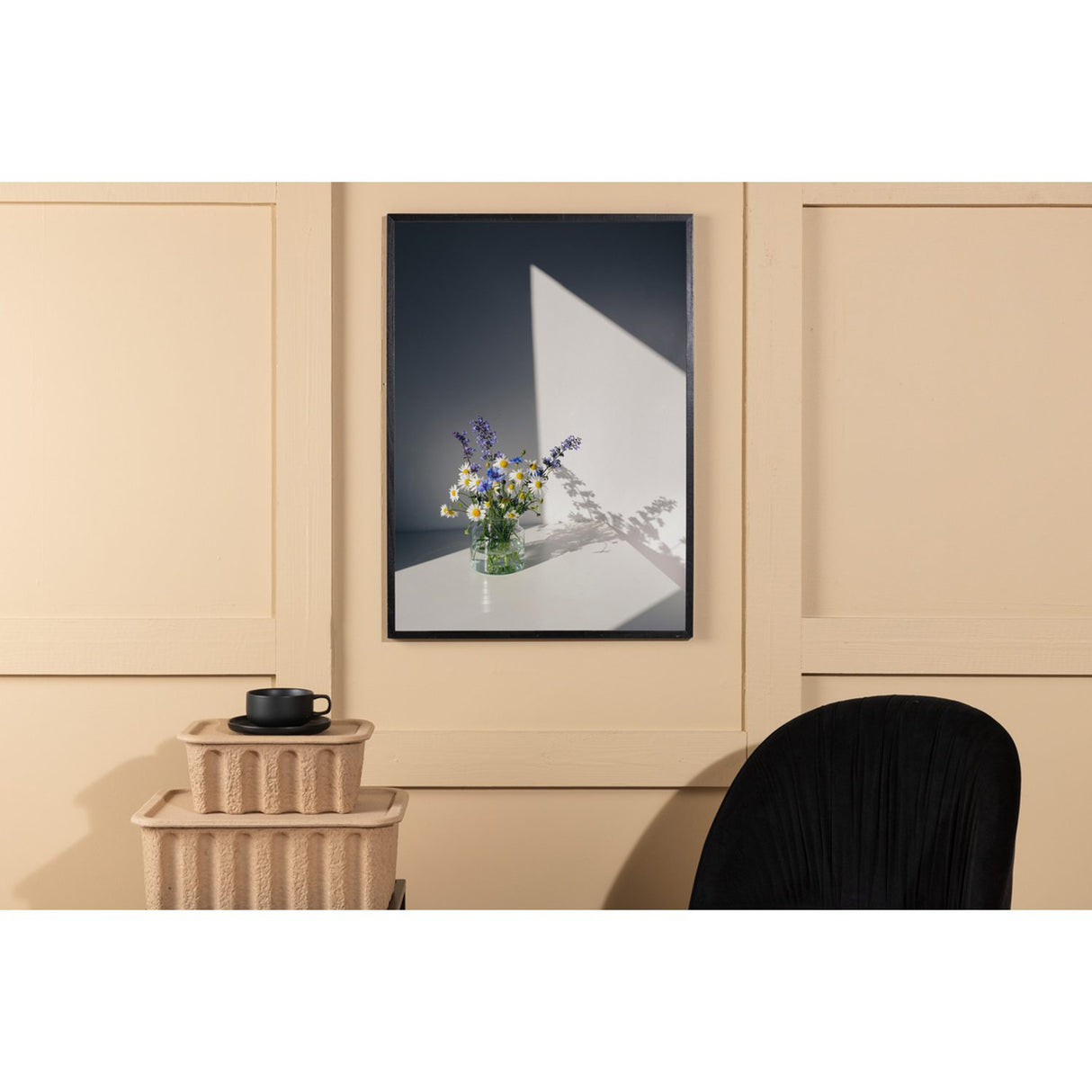Blommor Poster Vit, 40 x 30