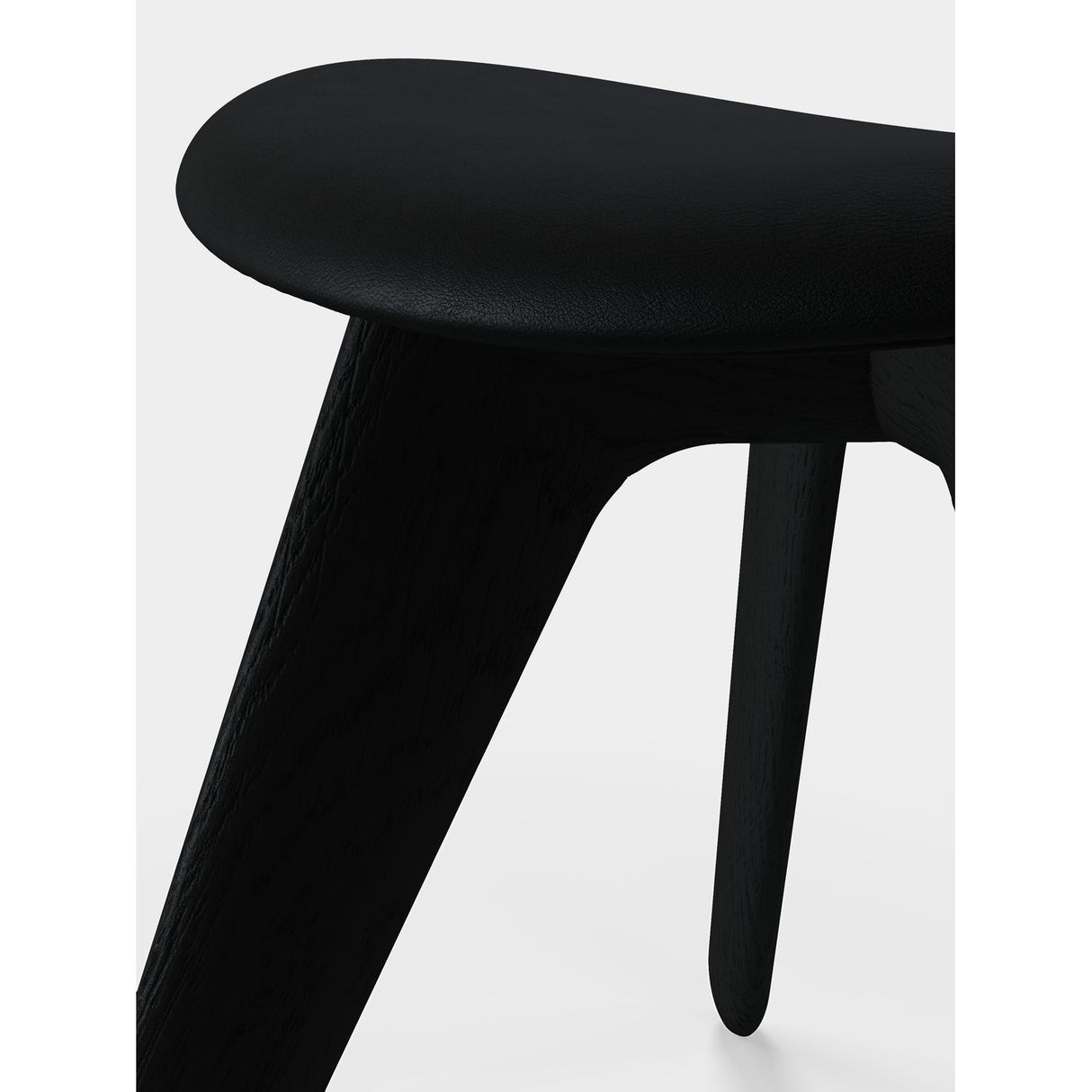 Slab Ottoman Black Leather Black
