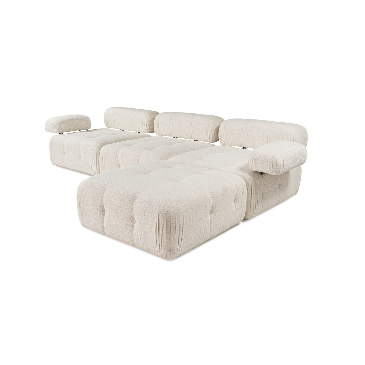 Tallinn 3-sits med puff (300-200 x 100 x 80 cm) Hörnsoffa Creme