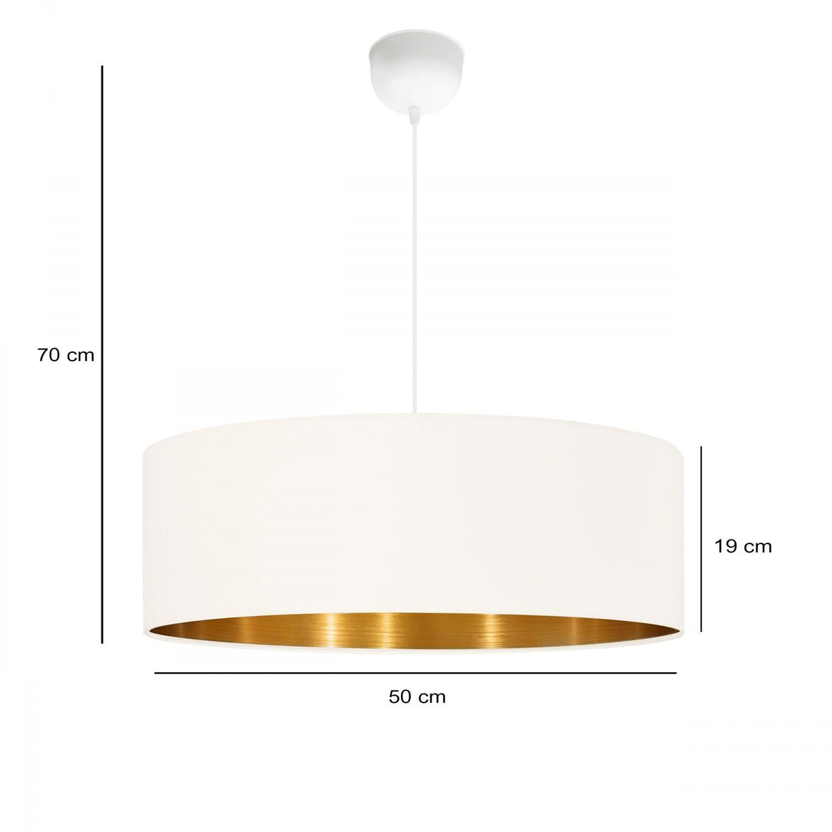 Reykjavik (H 70 cm) Cream Gold Ljuskrona
