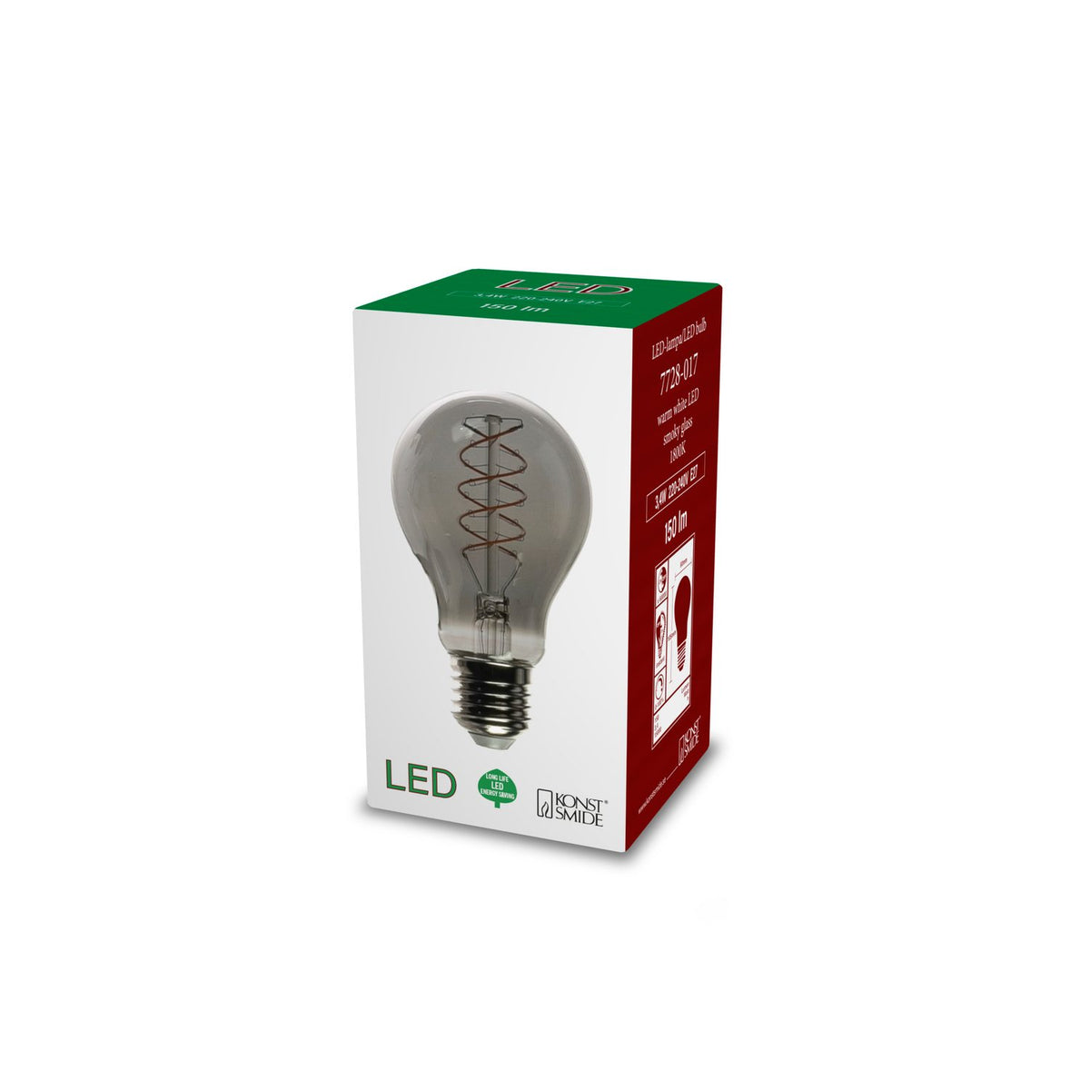 Glödlampa E27 SPIRAL-LED A60 Glödlampa Rökfärgad