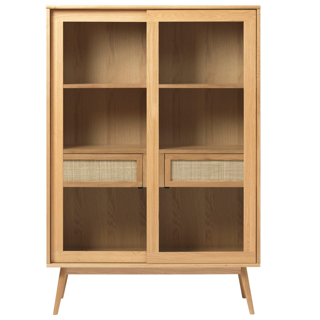 Raquel 160 cm Glas Skåp Naturlig Ek