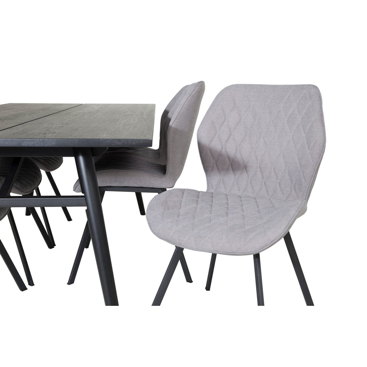 Sleek, Gemma Rektangulär matgrupp Svart,Grå, Svart, 195 x 95