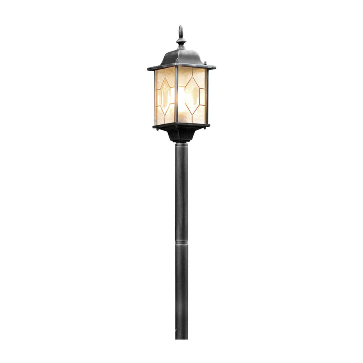 Milano E27 1.15m Svart/Silver Lyktstolpe