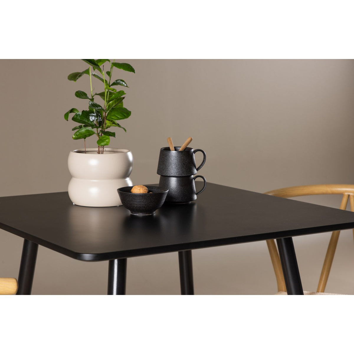 Polar, Alfons Rektangulär matgrupp Natur, Svart, 75 x 75