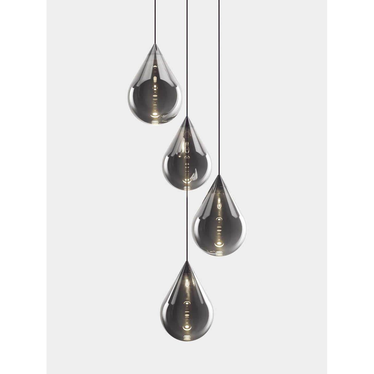 Flare Bead Pendellampa Silver
