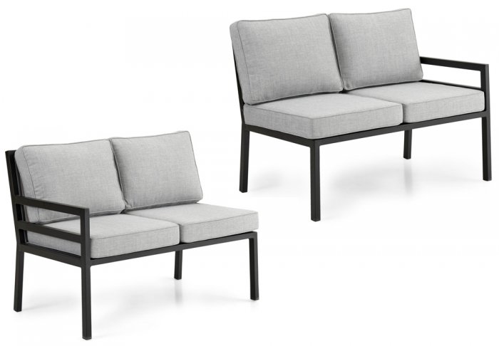 Bergerac 2-Sits Soffa H/V Svart/Grå