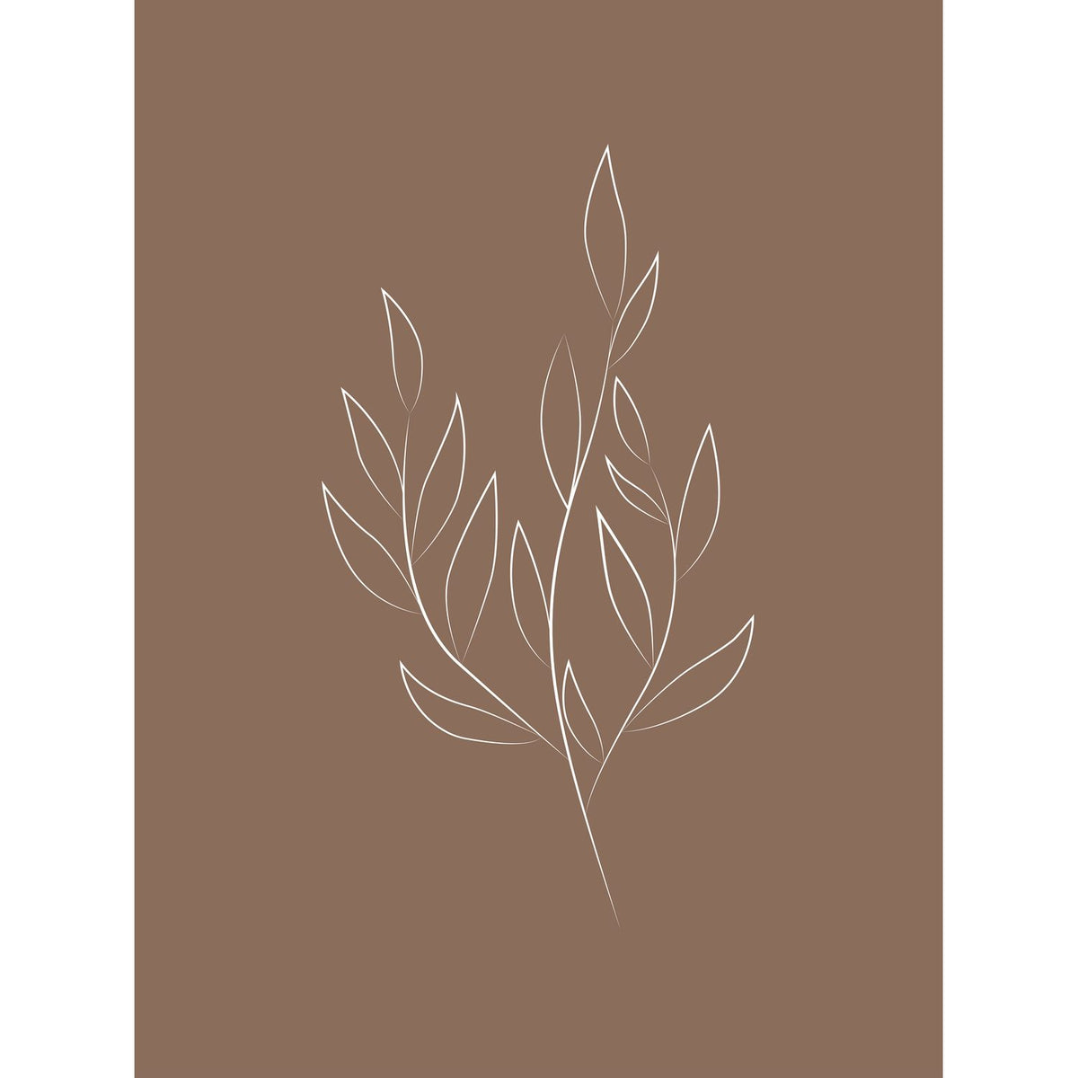 Ritat blad Poster Brun, 30 x 40 cm