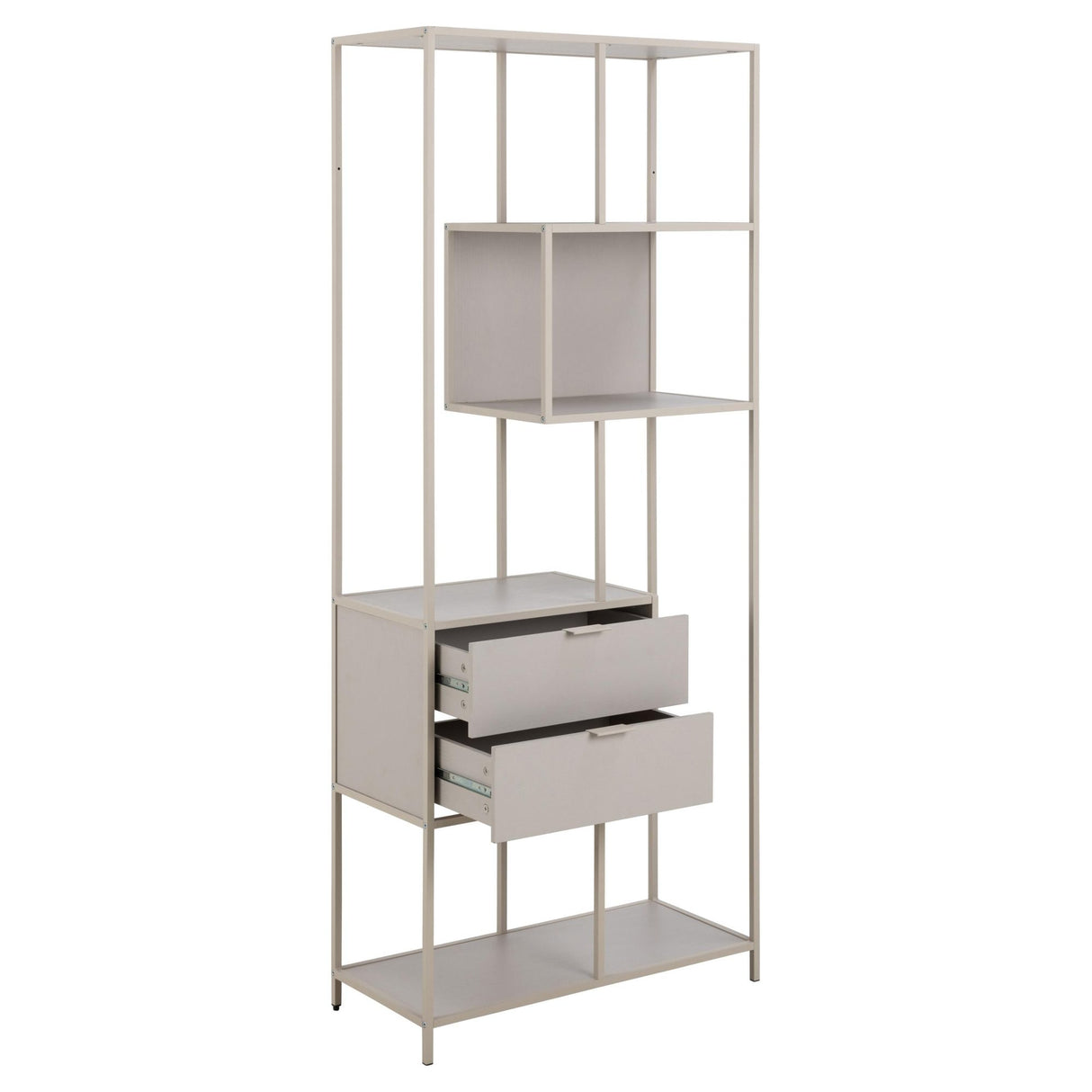 Notting Hill Bokhylla med 2 Lådor 185x77x35 cm Grå