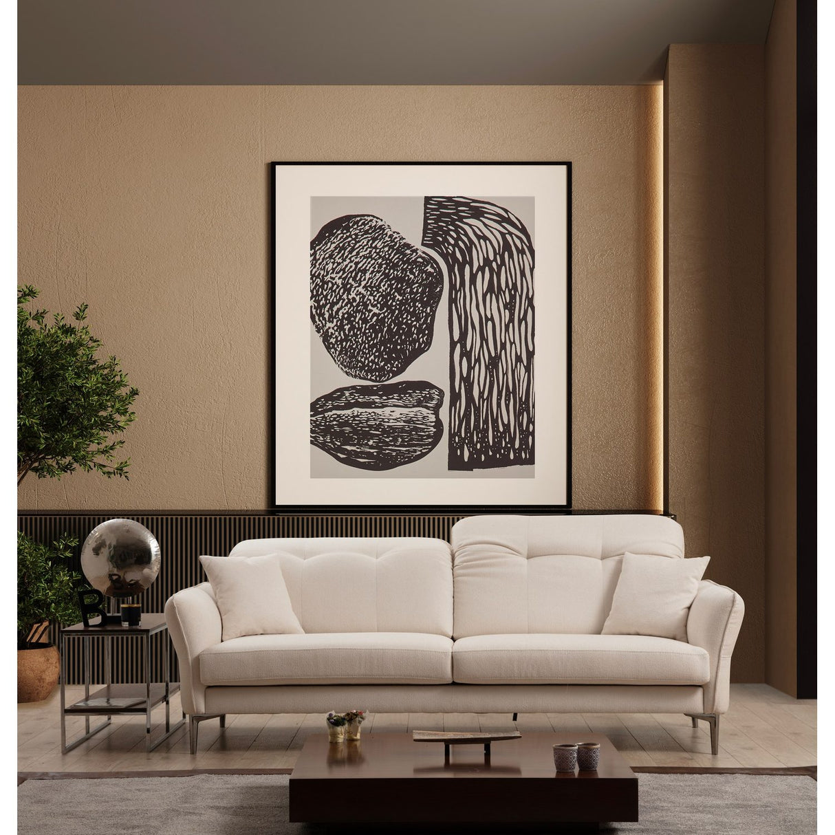 Muscat (230 x 100 x 96 cm) Vit 3-sitssoffa
