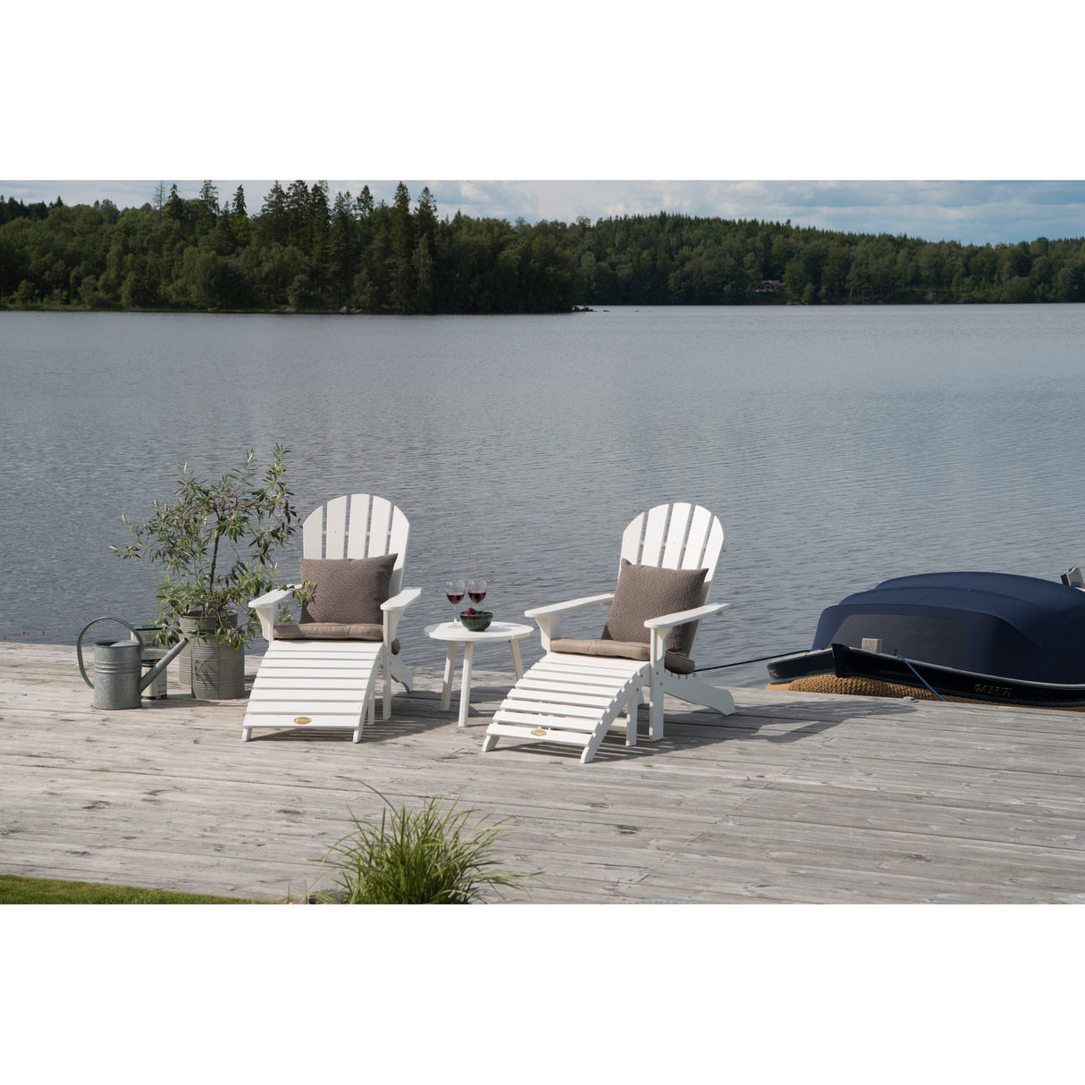 Tennessee Utesidobord Ø50 cm Vit