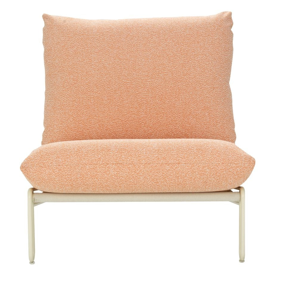 Blixt Loungefåtölj Pearl White/Teddy Orange