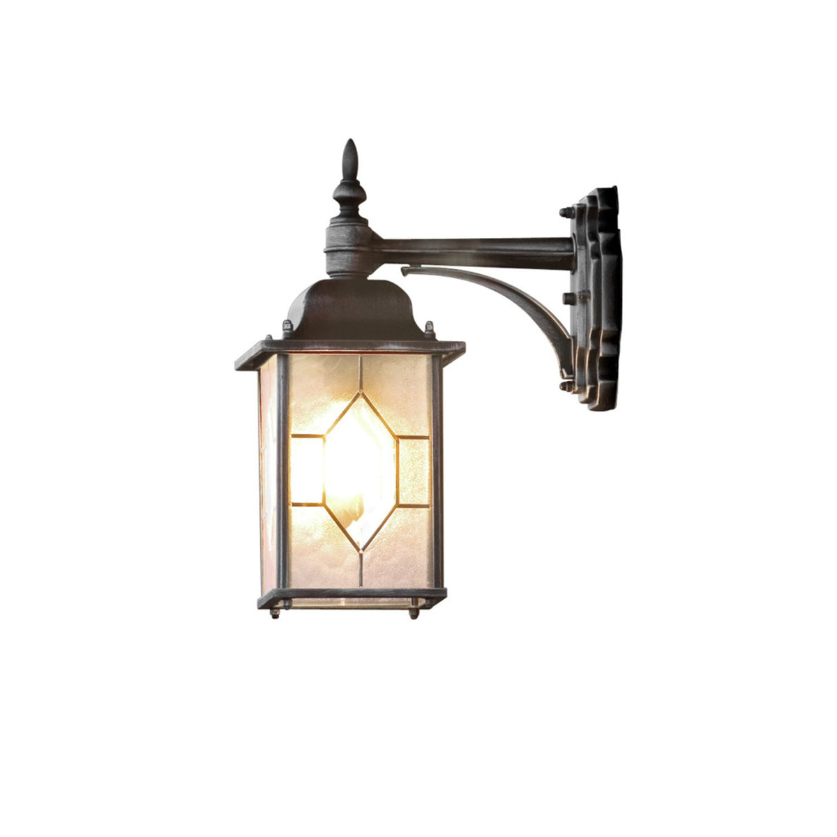 Milano E27 Svart/Silver Vägglampa Ute Ned