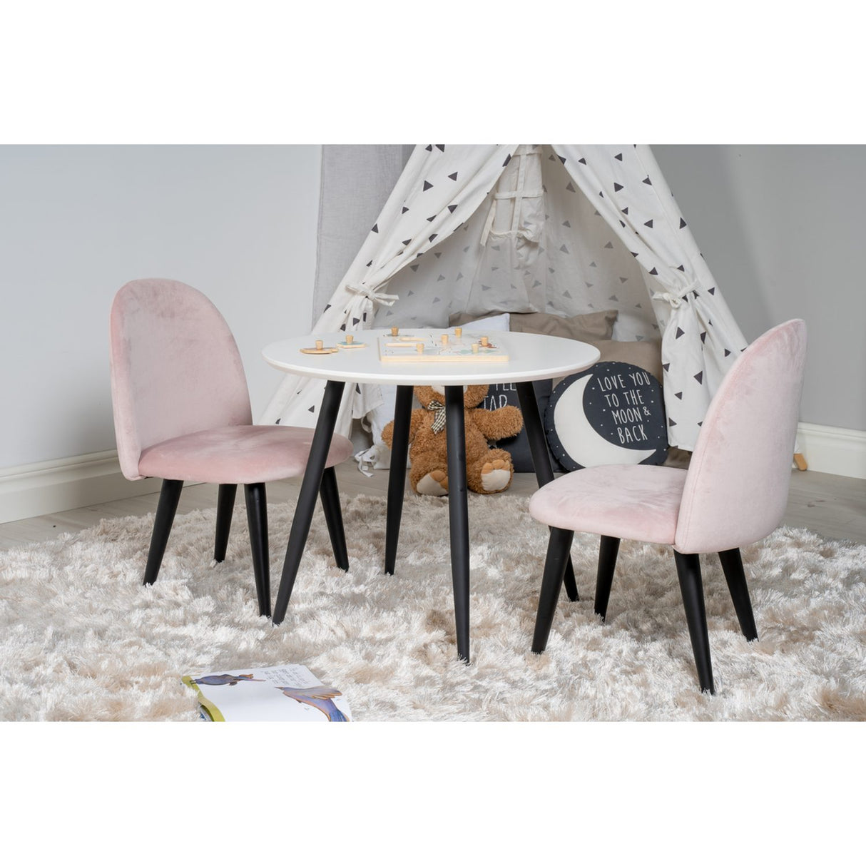 Sammet Barnstol Rosa