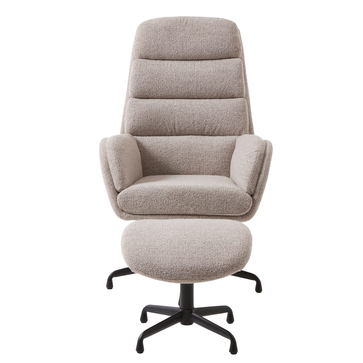 Gregory Fåtölj & Fotpall Taupe Bouclé