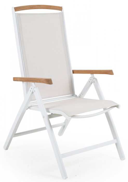Andy Positionsstol Vit/Offwhite/Teak