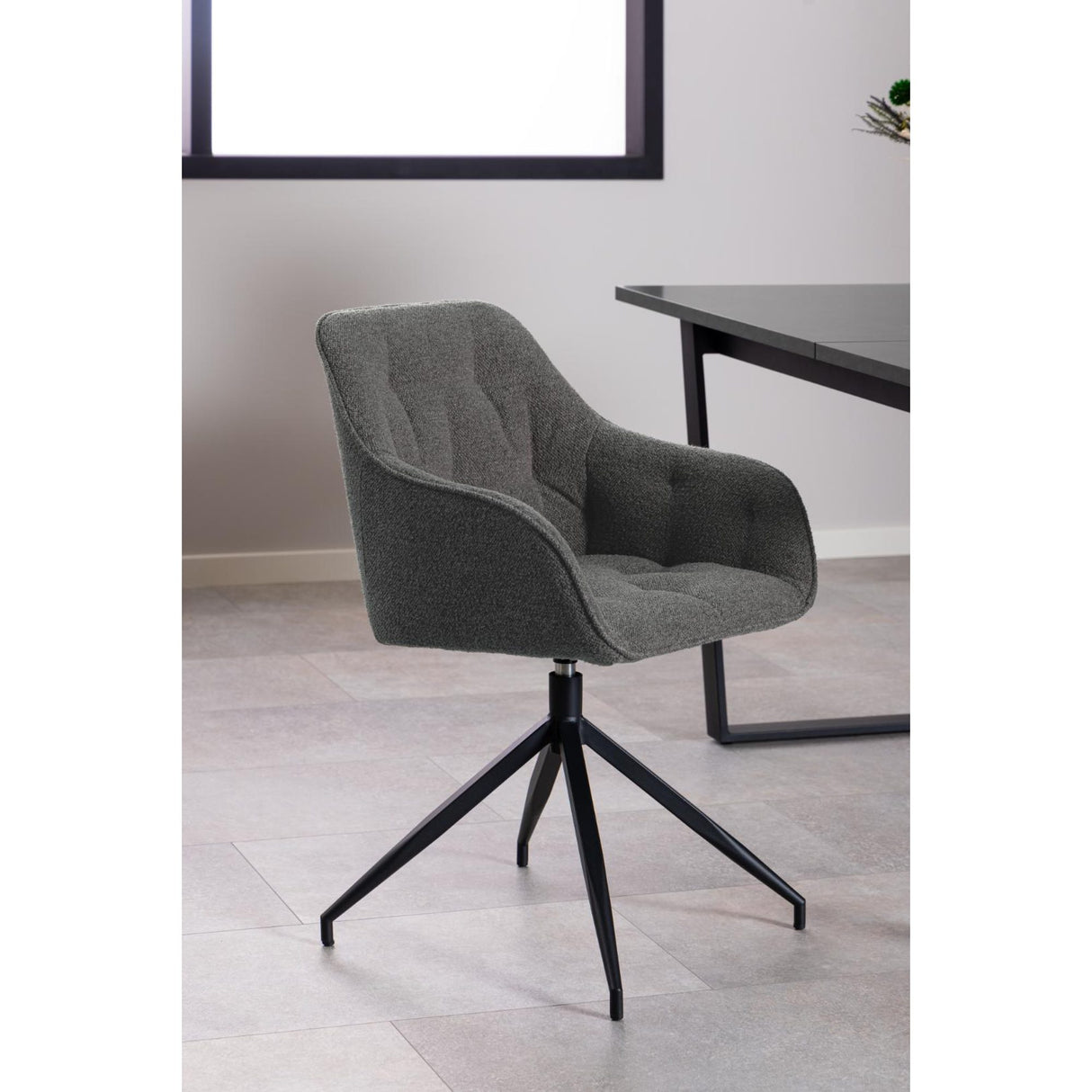 Toulon Karmstol Snurr Monza tyg Antracit