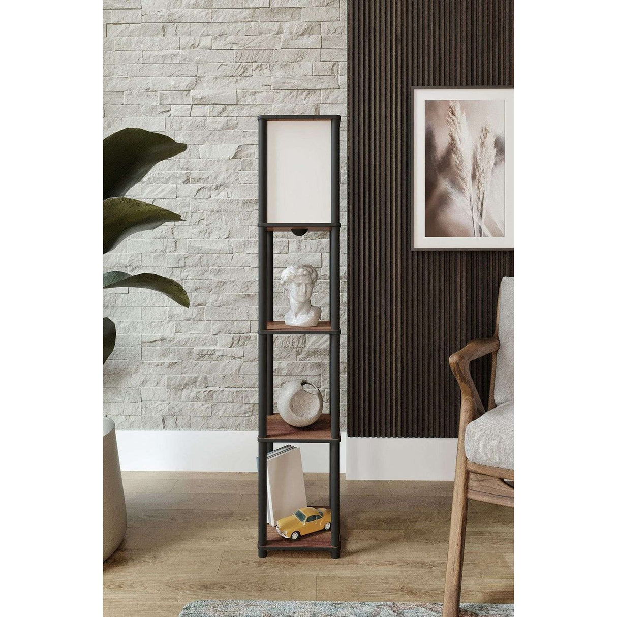 TierShelfLampz2 (H 150 cm) Golvlampa Valnöt
