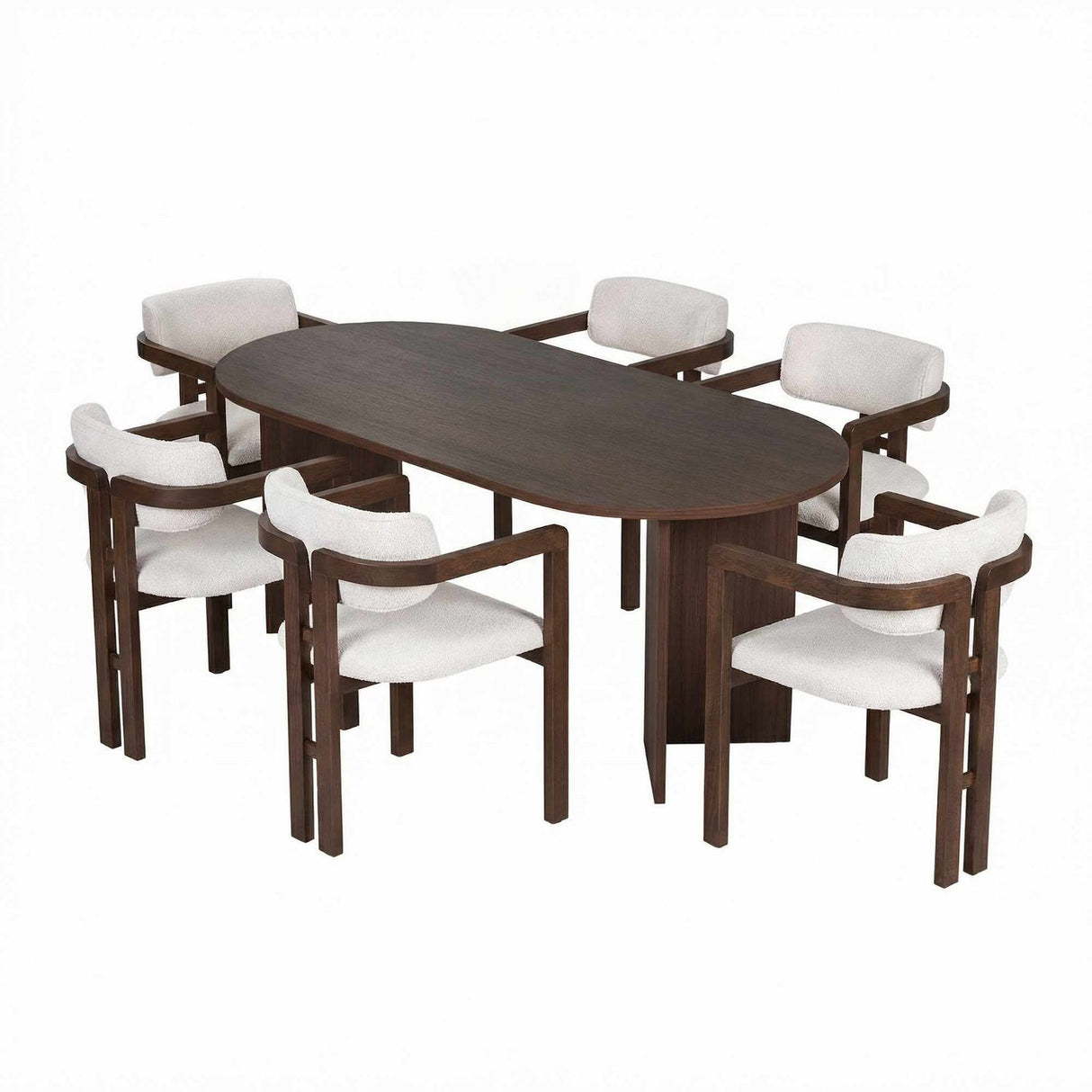 Claudina Matgrupp Walnut, Dark Walnut, White