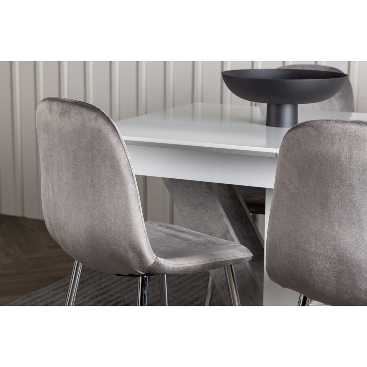 Disa, Eva Rektangulär matgrupp Silver, Grå,Vit, 120 x 80